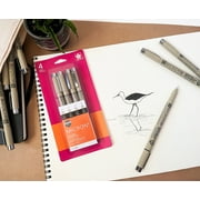 Sakura Pigma Micron Fineliner Drawing Pen Set, Archival Black Ink, 4 Micron Pens Tip Sizes 03, 05, 08, 10