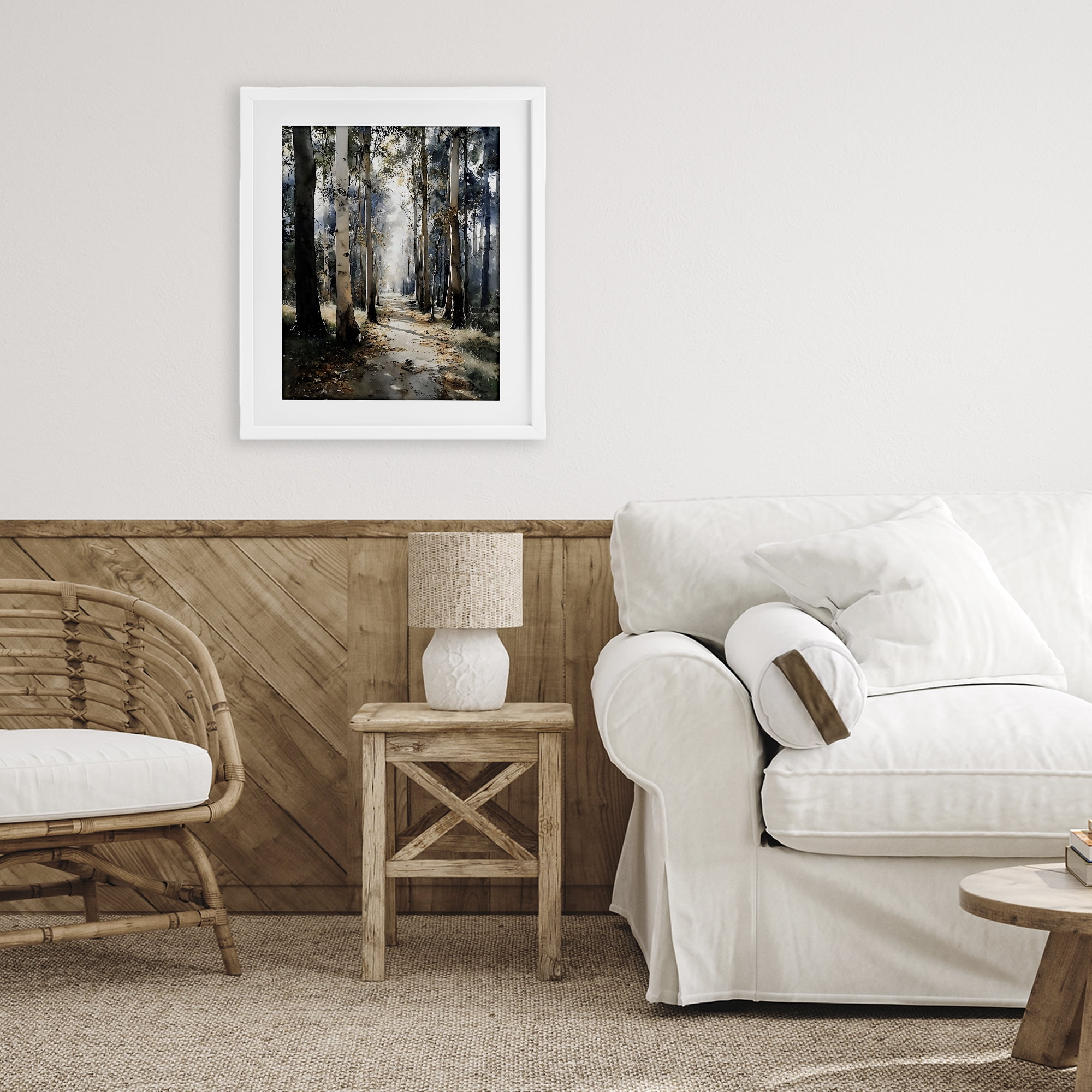 Stupell Industries Path in Autumn Light White Framed Print Under Glass, design by Franklyn Gregory