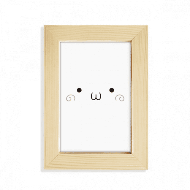 Kaomoji Cute expresión Escritorio de madera Arte Pintura 5x7 pies Marco de foto