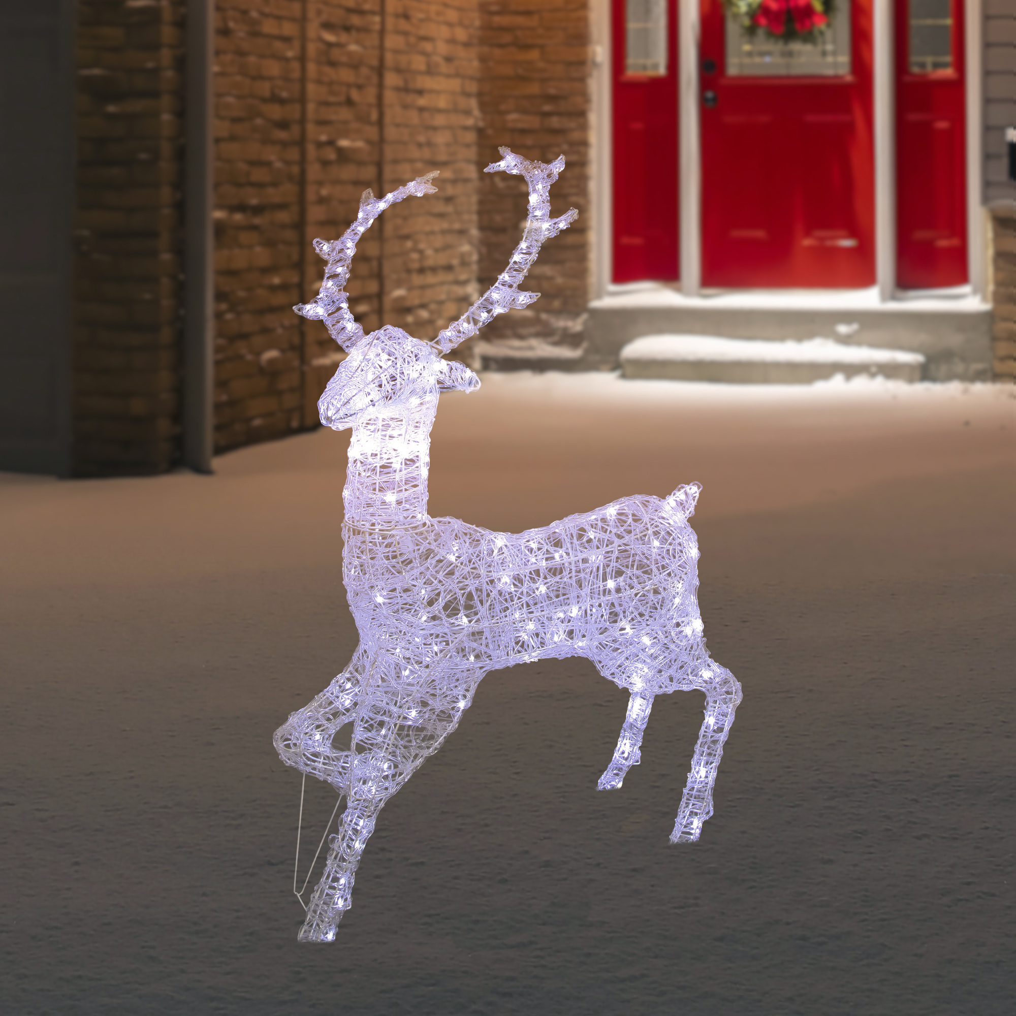 Northlight Commercial Grade Acrylic Reindeer Outdoor Christmas Decoration - 46.5" -  Pure White LED