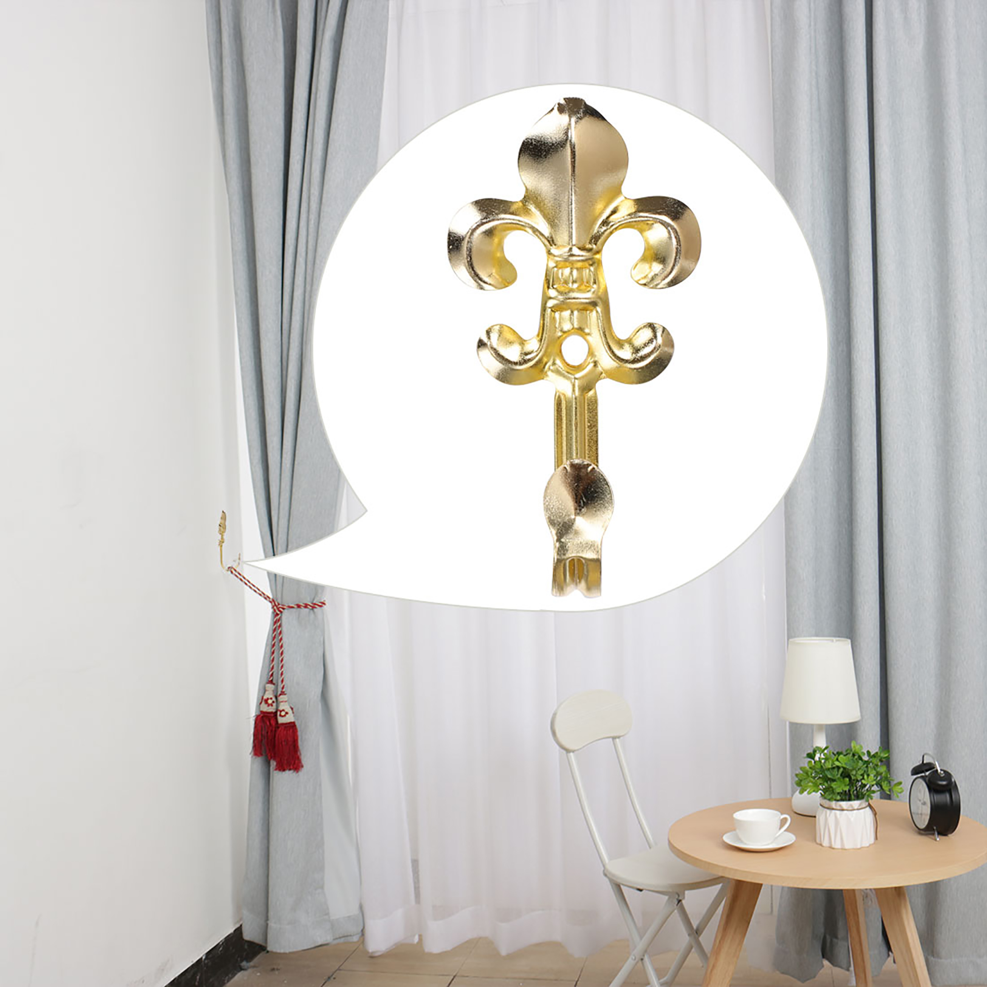 Metal Window Curtain Tieback Hook Drapery Holdbacks Hooks Window