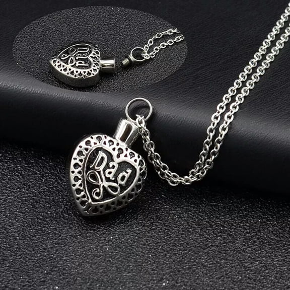 HOOUN Heart Urn Necklace for Ashes - Cremation Jewelry Dad Memorial PendC-qy_