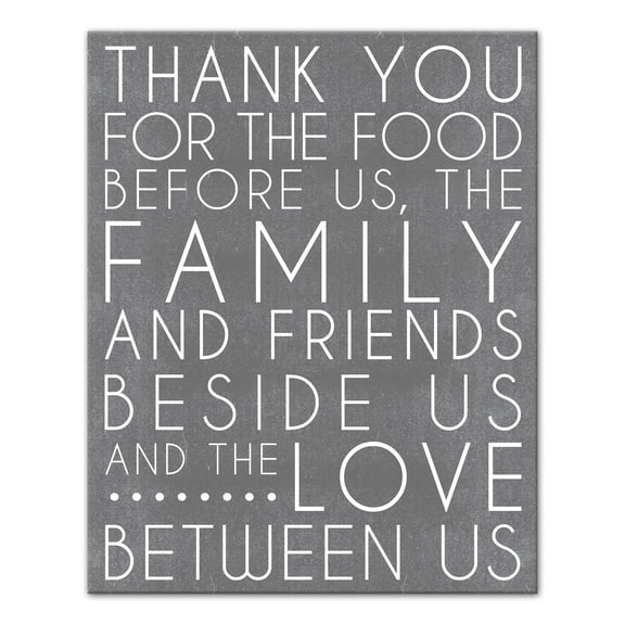 Creative Products Food Blessing Prayer Gray Canvas Wall Art, 16x20