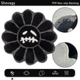 thumbnail image 2 of Alfombra de baño Shovagy Trippy Happy Face Horror Goth Ghost Black, 2 of 6