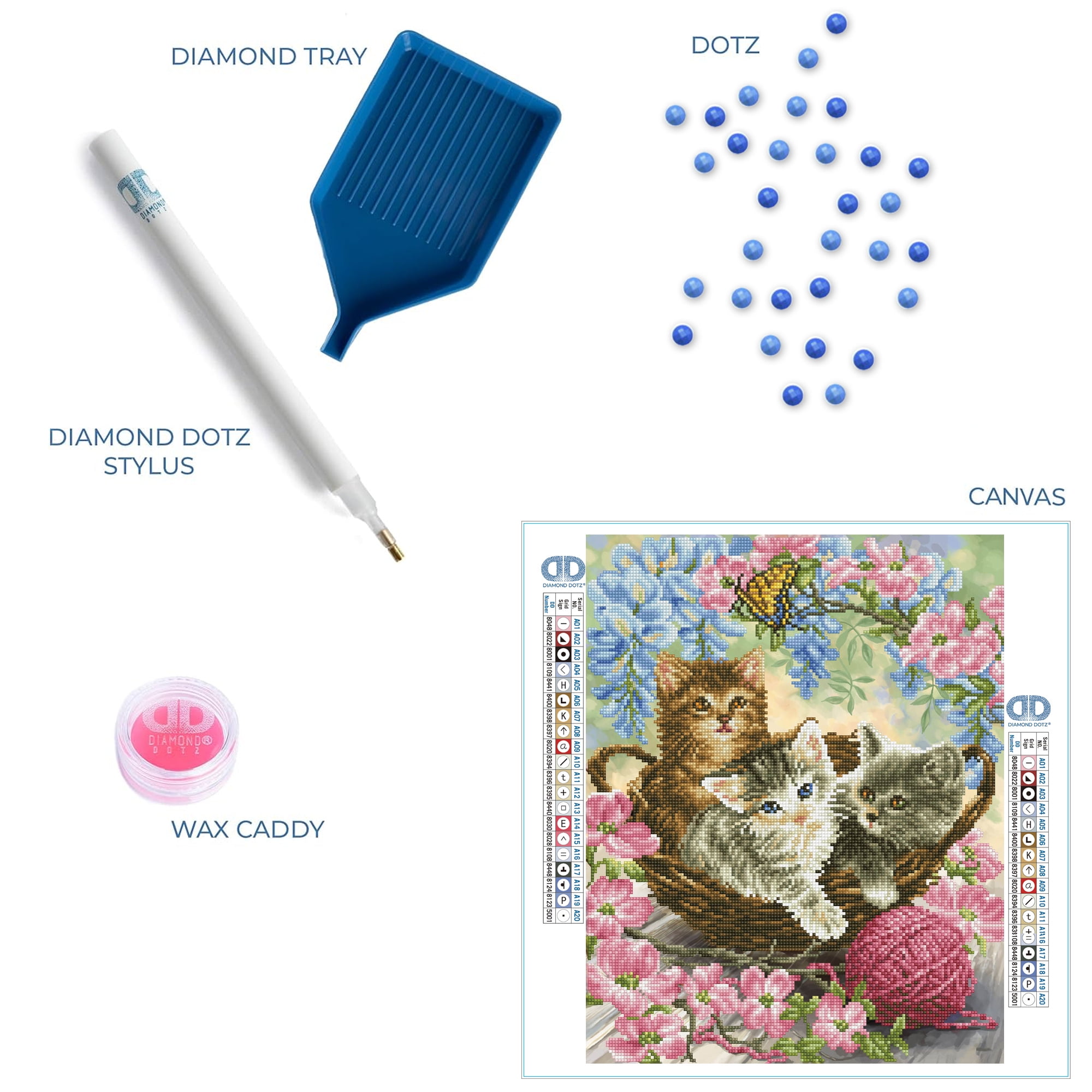 Diamond Dotz Kitty Knits Diamond Painting Kits for Adults - Diamond Art Kits a Relaxing Creative Craft Kit with Dotz Gems 15.7x19.7