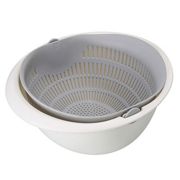 Double Basket Bowl Washing Kitchen Strainer, Multipurpose Vegetable Fruit Noodle Washing Basket With Drainage Design, Household Mixing And Storage Bowl For Daily Cooking Preparation