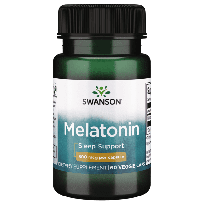 Swanson Melatonin 500 Mcg 60 Veggie Capsules