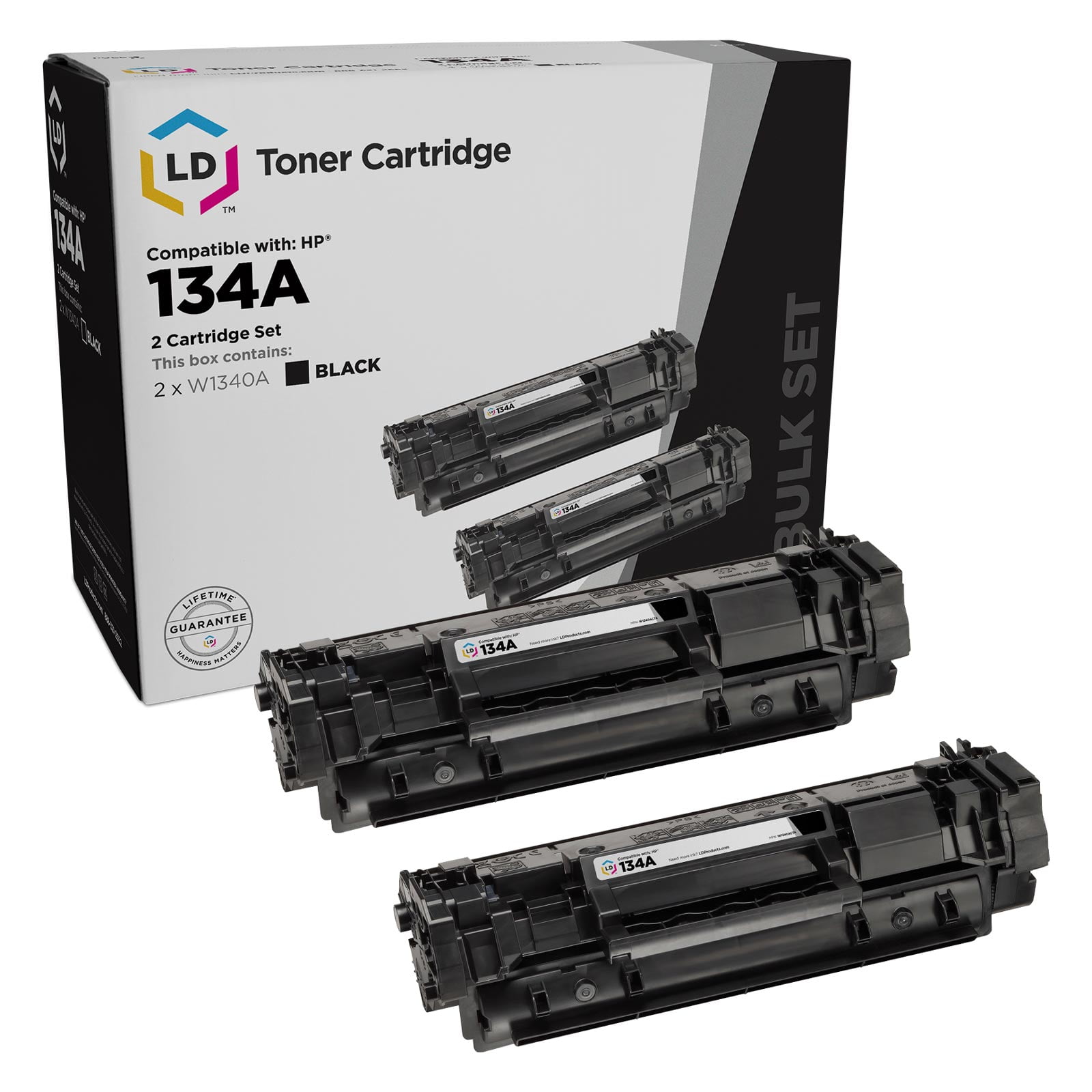 LD Products Compatible Toner Cartridge Replacements for HP 134A Black