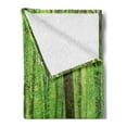 thumbnail image 2 of Forest Soft Flannel Fleece Blanket, Spring Forest in a Sunny Day Fresh Soft Colors Like a Dream Leaf Peace Theme Print, Cozy Plush for Indoor and Outdoor Use, 70" x 90", Green Brown, by Ambesonne, 2 of 5