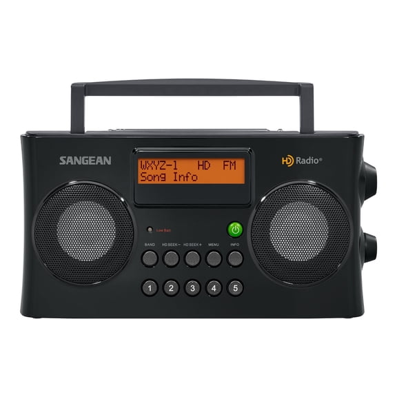 Sangean All in One Portable HD AM/FM Dual Alarm Clock Radio with Large Easy to Read Backlit LCD Display