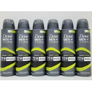 6 Pack Dove Men+Care Sport Dry Spray Antiperspirant Deodorant Active+Fresh 150 ml