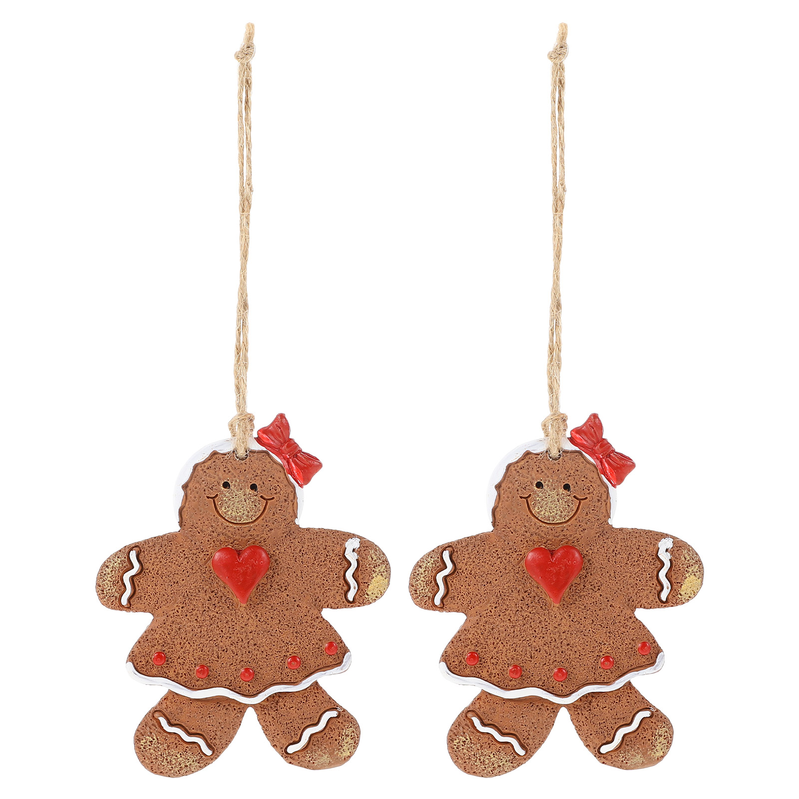 HOMEMAXS 2Pcs Gingerbread Man Pendant Christmas Tree Hanging Decor