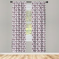 thumbnail image 2 of Ambesonne Cactus Curtains, Cacti in Pots Cartoon Print, Pair of 28"x95", Pale Fuchsia Sky Blue, 2 of 4