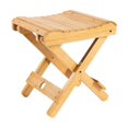 thumbnail image 1 of Bamboo Folding Stool Small Portable Bench Shower Stool Suitable for Bathroom Sauna Spa Height 31.5cm, 1 of 5
