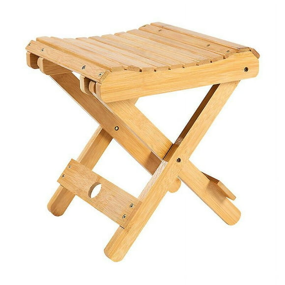 Bamboo Folding Stool Small Portable Bench Shower Stool Suitable for Bathroom Sauna Spa Height 31.5cm