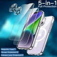 thumbnail image 3 of JETech 5 in 1 Magnetic Case for iPhone 14 Plus 6.7-Inch with 2-Pack Tempered Glass Screen Protector and Camera Lens Protector, Compatible with MagSafe, Shockproof Bumper Phone Cover (Clear), 3 of 7