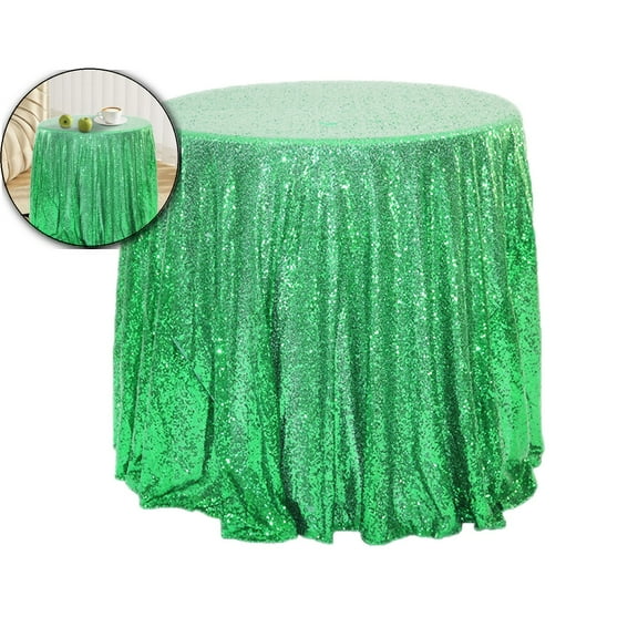 VQPeo Round Sequin Tablecloth Glitter Table Cloths for Birthday Wedding Bridal Shower Party Decorations(Mint Green)