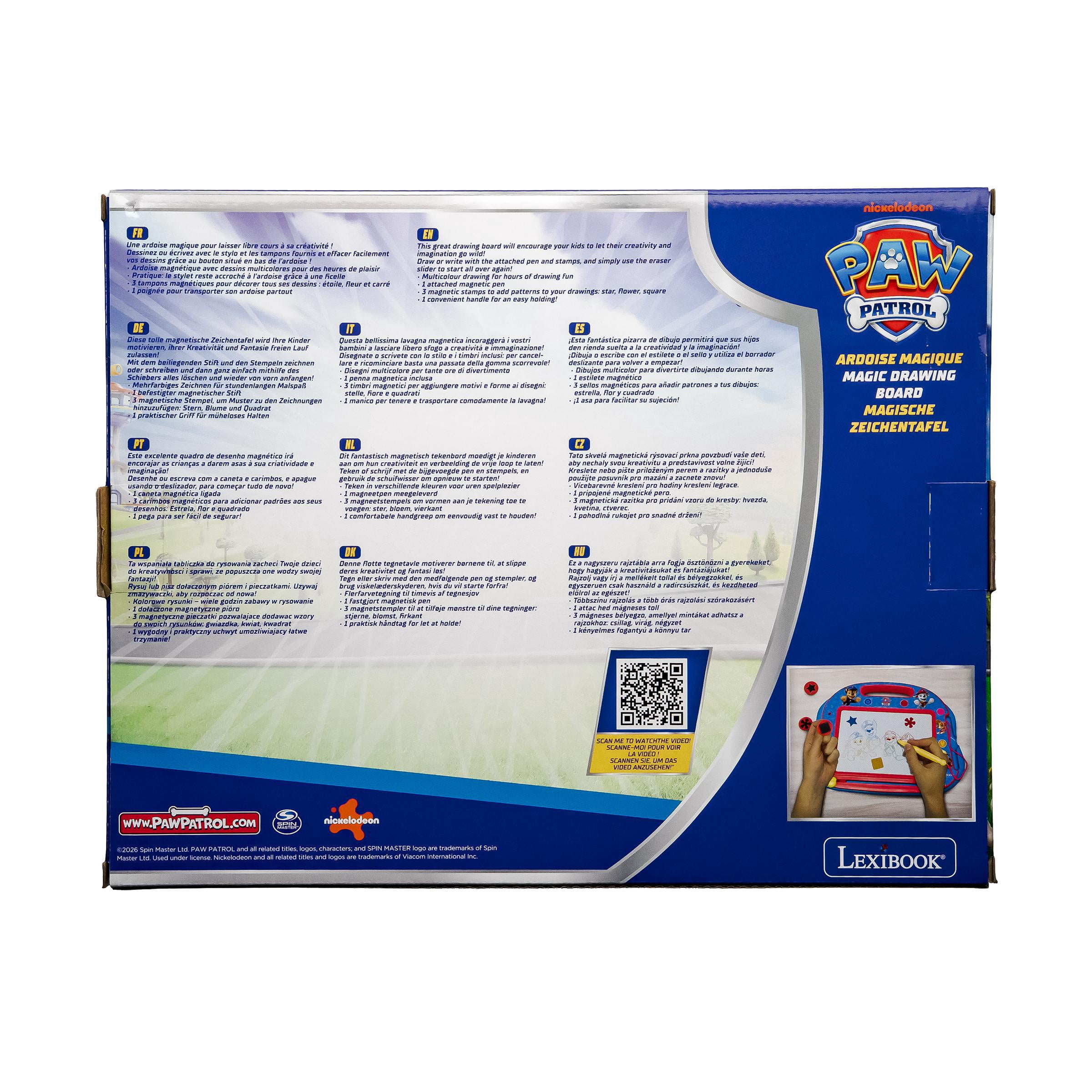 Lexibook Paw Patrol Magic Magnetic Drawing Board, Stamps, Red