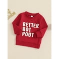 thumbnail image 3 of SUNSIOM Toddler Boy Girl Christmas Sweatshirt Letter Embroidery Pattern Long Sleeve Pullover Loose Tops Fall Clothes, 3 of 7