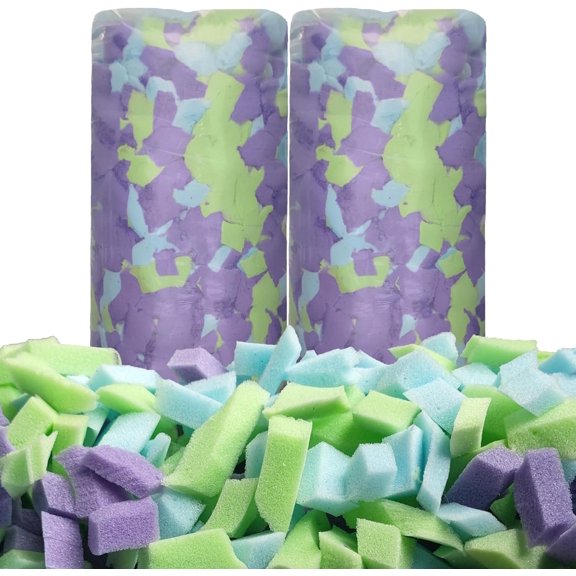10 LBS Shredded Memory Foam Filling, Comfortable & Soft Bean Bag Stuffing, Random Colors Beanbag Filler for Various Pillows, Dog Bed, Punching Bag, Couch Cushion, Pouf, Back Cushion
