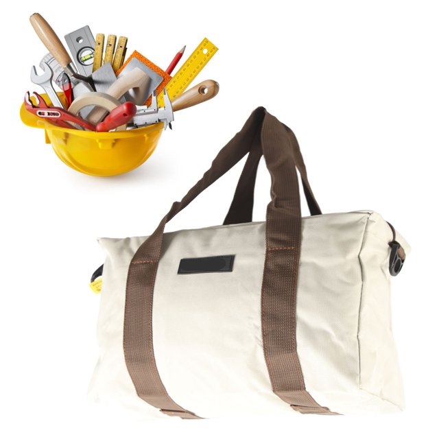 Wide Mouth Tool Bag Canvas Hardware Tool Storage Bag Waterproof High Bearing Capacity Hardware Woodworking Repair Storage Canvas Case Handbag Gray