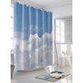 thumbnail image 3 of Sunny Clouds Shower Curtain, White Gradient Sky Waterproof Shower Curtain Set with 12 Hooks Lightweight Washable Fabric Shower Curtains for Bathroom 72x84 Inches, 3 of 6