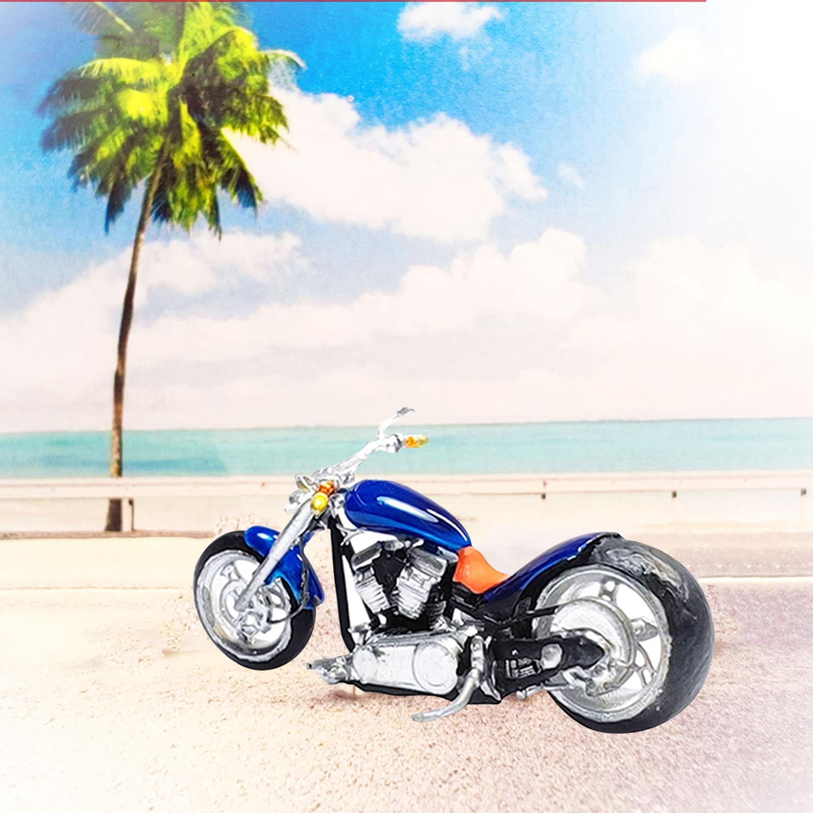 LeeQinersw 1/64 Miniature Motocycle Figurines Diorama Figurines for Railroad Scene Building Blue
