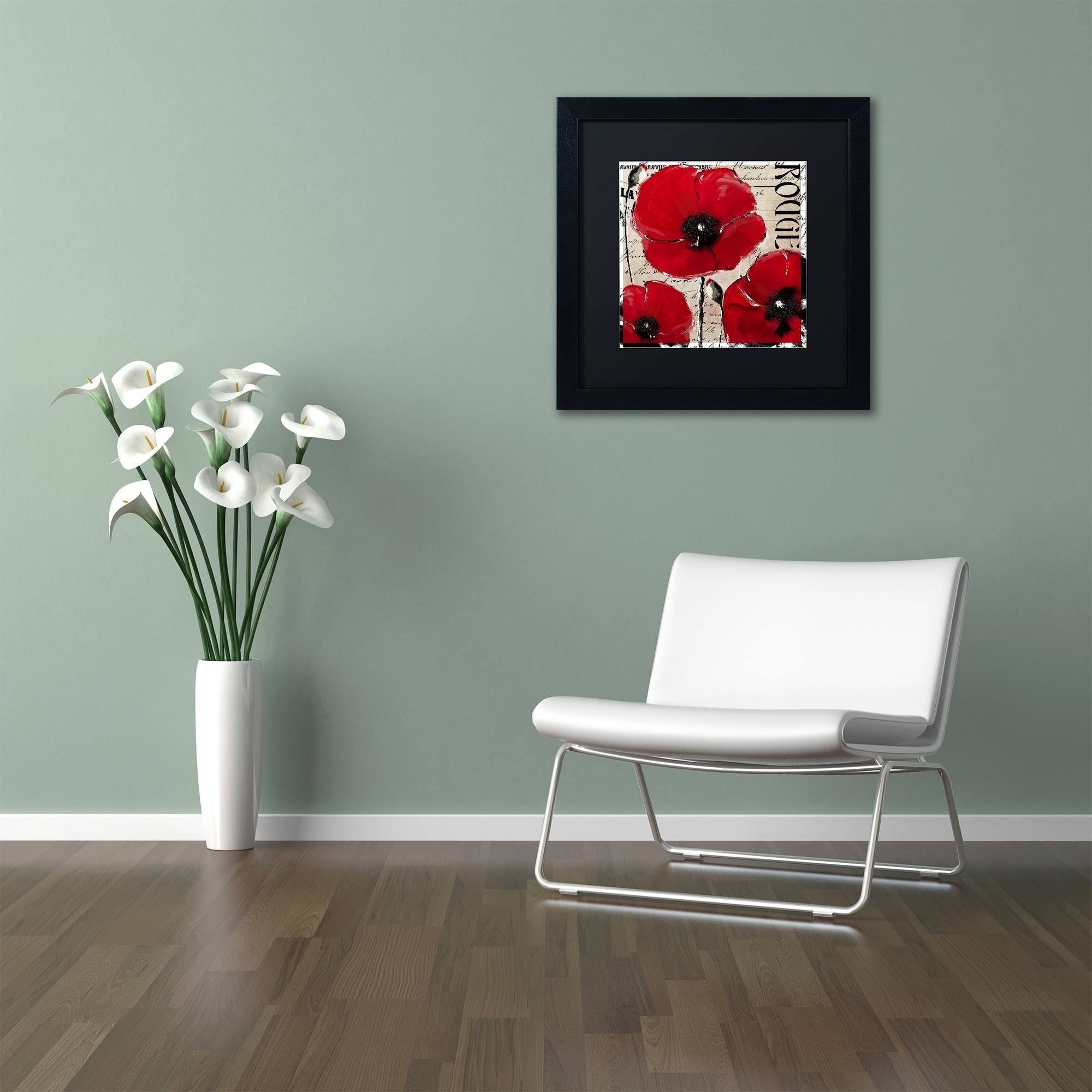 Trademark Fine Art "Rouge Two" Canvas Art by Color Bakery Black Matte, Black Frame
