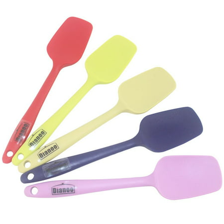 Dianoo Heat Resistant Silicone Shovel, Small square Kitchen spatulas, Best for Nonstick Cookware, 8 Colors, 2PCS (the colors will be sent at
