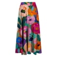 thumbnail image 6 of Nmnitkp Skirts for Women Casual Floral Prints Women's Pleated Skirt Chiffon Elastic Waist A-Line Midi Length Skirt Fashionable Trends Maxi Skirt, 6 of 7