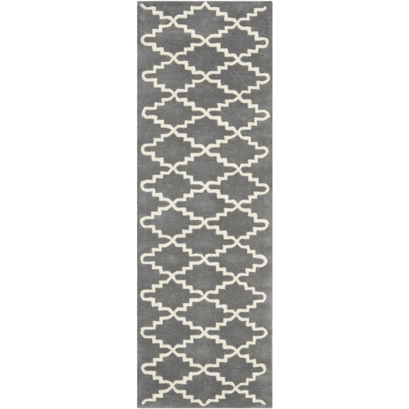 SAFAVIEH Chatham CHT721D Handmade Dark Grey / Ivory Rug
