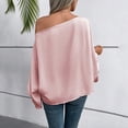 thumbnail image 5 of Long Sleeve Shirts for Women, Off The Shoulder Blouses for Women Long Length Sleeve Tops Dressy Casual Blouse, 5 of 7