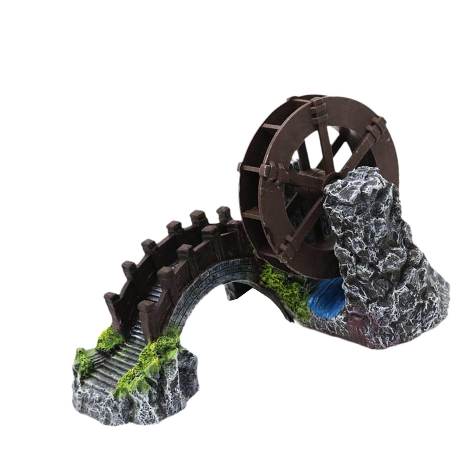 Bvdfgk Aquarium Underwater Decor Aquarium Bridge Decor Doll House Figurine Statue Resin