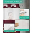 thumbnail image 4 of No Hook Shower Curtain with Snap in Liner, Qatar Football Tournament Hotel Shower Curtains for Bathroom, Washable Shower Curtain Liner Set with Mesh Top Window, 36"x78", 4 of 6