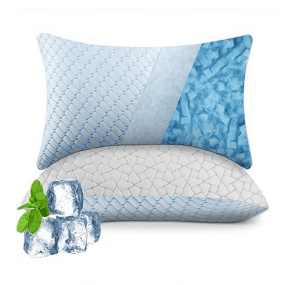 Memory Foam Pillowing Size Set of 2, Cooling Shredded Memory Foam Pillows 2 Pack, Adjustab Pillow for Side S pers, Back, Stomach, Hot S pers (20"x 36")