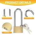thumbnail image 3 of Uxcell Solid Brass Padlocks Keyed Different Long Shackle Lock Padlock with Keys Weatherproof 2", 3 of 7