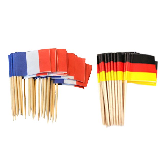 100x Bandera Nacional Del País Palos de Cóctel Selecciones Cupcake Decoración de Alimentos