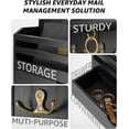 thumbnail image 6 of Decorative Mail Organizer - Wood Key Holder Wall Mount with Storage Drawer and 7 Key Hooks - Home Decor for Organizing Your Entryway, Hallway, or Office (Black), 6 of 12