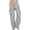 Gray women's cargo pants with pockets a1, variant on Cagogo Women's Elastic Waist Cargo Pants with Pockets Wide Leg Solid Loose Casual Long Trousers Streetwear Summer Outdoor Travel Fashion Clothes, Gray XL