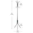 thumbnail image 4 of Mind Reader Freestanding Coat Rack, Multi-Hook Organizer for Office or Entryway, Metal, Silver, 4 of 9