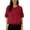 Linen Tops-A0331Wine, variant on LEKWK Womens Linen Blouse Ruffle Sleeve Button Down Shirt Round Neck Tunic Tops Cute Tops Loose Fit Solid Soft Summer Casual Outfits