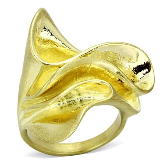 Alamode LO3005-9 Gold & Brush Brass Ring with No Stone, Size 9