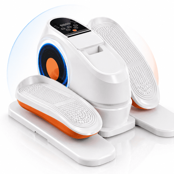 USLIM Electric Under Desk Elliptical Machine, Seated Pedal Exerciser with Remote Control, 16 Speeds, White