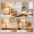 thumbnail image 4 of Tnuyoah 26'' Farmhouse Table Lamps for Living Room Set of 2 - Traditional Bedside Lamps for Bedroom - Nightstand Lamps with Beige Fabric Shades, Gray, 4 of 7