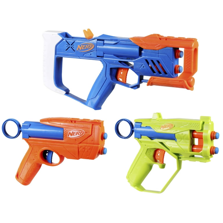 Nerf N Series Triple Action 3-Blaster Pack, 12 Nerf N1 Darts, Use