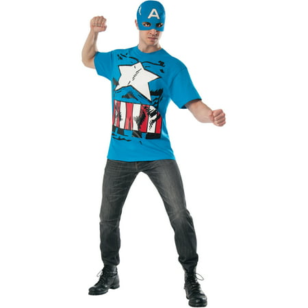 Adult Mens Marvel Vintage Comic Book Captain America Costume T-shirt