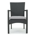 thumbnail image 3 of GDF Studio Venti Outdoor Acacia Wood and Wicker 5 Piece Dining Set with Cushion, Gray, 3 of 13