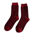 thumbnail image 2 of Womens Winter Socks Autumn And Winter Wool Fleece Mid Tube Socks Houndstooth Printing Warm Stockings, 2 of 3