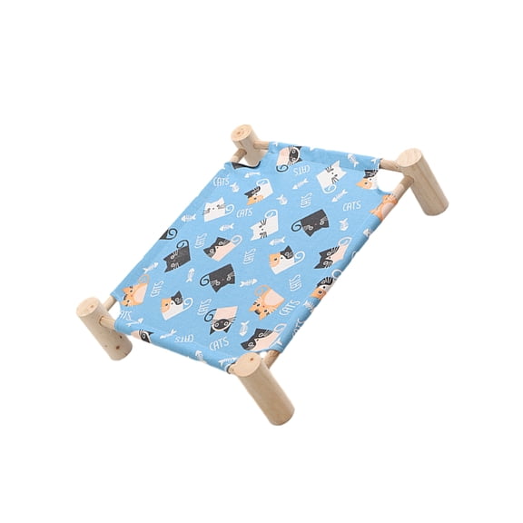 Methold Cama para perros de tela de madera transpirable - A prueba de humedad para descansar Cama para mascotas desmontable y lavable Suministros para perros S Duocai Juego de gatos