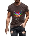 thumbnail image 2 of Qertyioot Chemise Hawaïenne Été Homme Col Rond Carnaval Imprimé Casual Manches Courtes, 2 of 3